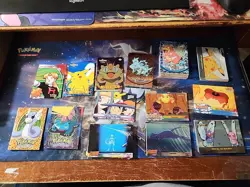130 + Topps Blue,Black and Red Label Pokemon cards + foils & subset cards - Image 1