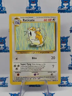 Pokemon Raticate Base Set 40/102 MP - Image 1