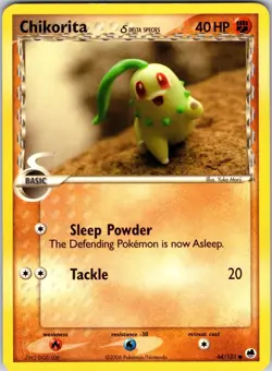Chikorita (Delta Species) 44/101 Dragon Frontiers Pokemon TCG LP Normal - Image 1