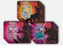 Pokemon Destined Rivals Team Rocket Tin Set of 3 Sealed! - Image 1