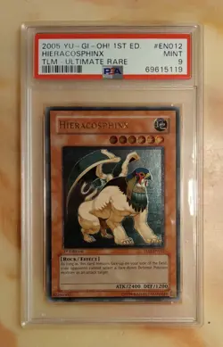 Yu-Gi-Oh 2005 Hieracosphinx PSA 9 MINT TLM-EN012 1st Edition Ultimate Rare! - Image 1