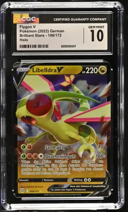 Pokemon Flygon V Ultra Rare Brilliant Stars 106/172 Deutsch PSA CGC 10 Libelldra - Image 1
