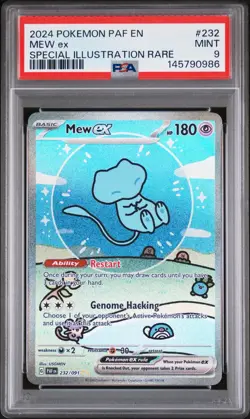 2024 Pokemon S&V Paldean Fates Mew Ex SIR 232/091 BUBBLE MEW PSA 9 MINT 🔥 - Image 3