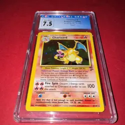 CGC 7.5 NEAR MINT+ 2000 CHARIZARD POKEMON HOLO BASE SET 2 4/130 CLASSIC INVEST - Image 4