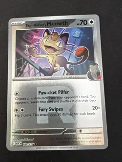Pokemon TCG Ascended Heroes 161/217 Team Rocket’s Meowth Rocket Reverse Holo - Image 1