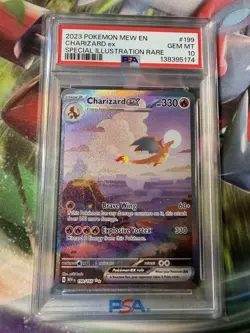 2023 Pokemon Mew EN-151 Charizard EX 199/165 Full Art SIR Graded PSA 10 GEM MINT - Image 1