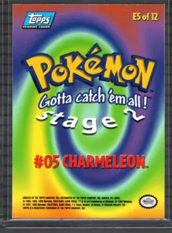 Pokemon Topps TV Animation Edition #05 Charmeleon! Blue Logo! E5 of 12 - NM - Image 2