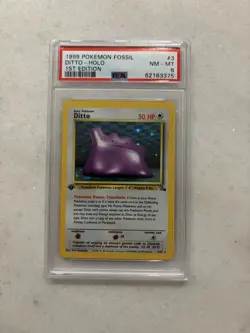 Pokemon TCG Ditto 1st Edition Fossil Holo Rare PSA 8 NM-MT - Image 1