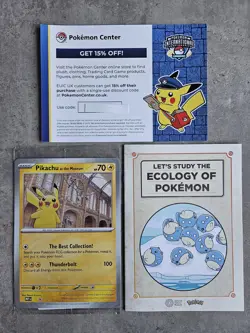 Pokemon x Natural History Museum Promo - Pikachu At The Museum JUMBO Card + Coup - Image 1