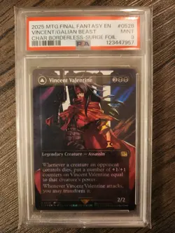 Magic The Gathering Final Fantasy Vincent Valentine (Borderless) Foil 0383 PSA 9 - Image 1