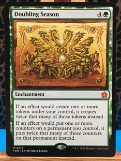 MTG - Doubling Season. Foundations. Mythic - Green Enchantment. - Image 1
