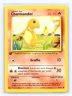 Pokemon TCG Charmander Base Set 46/102 Regular 1st Edition, Italian NM - Image 1