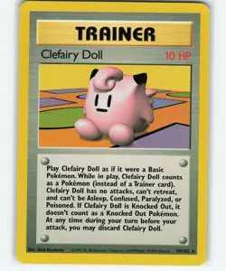 CLEFAIRY DOLL 70/102 Pokemon BASE SET (NEAR MINT) - Image 1