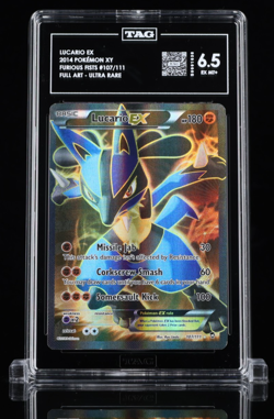 2014 POKEMON XY FURIOUS FISTS 107/111 LUCARIO EX FULL ART - TAG 6.5 EX. MT+ - Image 1