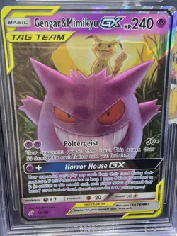 GENGAR & MIMIKYU GX 2019 POKEMON TEAM UP HOLO RARE 53/181 GRADED BGS 9.5 MINT! - Image 2
