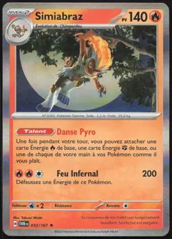 Carte Pokemon Simiabraz 033/167 Holo Mascarade Crepusculaire Francais - Image 1