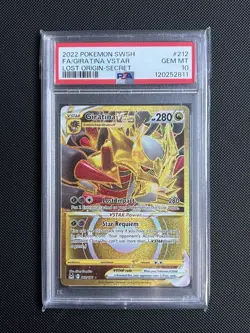 Pokemon Card Giratina VSTAR 212/196 Lost Origin Gold PSA 10 Secret Rare English - Image 3