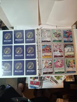 ONE PIECE Card Game JAPANESE 90 Card Binder Lot R UC P 5 Day Auction NM - Image 1