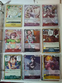 ONE PIECE Card Game JAPANESE 90 Card Binder Lot R UC P 5 Day Auction NM - Image 3