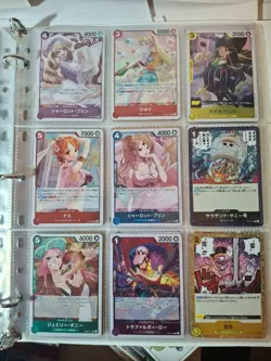 ONE PIECE Card Game JAPANESE 90 Card Binder Lot R UC P 5 Day Auction NM - Image 5