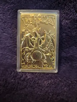 Pokemon 1999 23k Gold Plated Charizard Limited Edition BK Mini Card with Case - Image 1