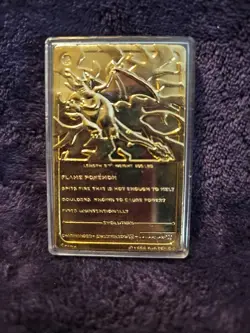 Pokemon 1999 23k Gold Plated Charizard Limited Edition BK Mini Card with Case - Image 2