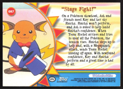 Stage Fright! SILVER HOLO - OR7 - Pokemon Topps Series 3 - Orange Islands Raichu - Image 2