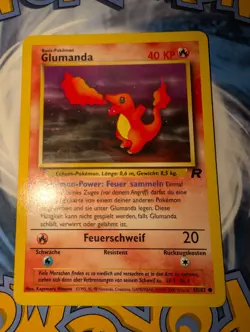 Glumanda (Charmander) GERMAN 50/82 Team Rocket Pokemon Card NM - Image 1