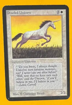 MTG PEARLED UNICORN Alpha (OldManMTG 008-404) - Image 1