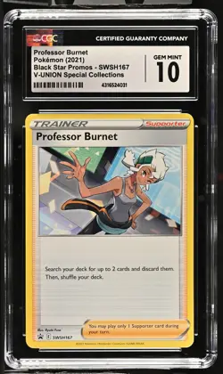 Professor Burnet #SWSH167 English CGC 10 2021 Pokemon Black Star Promos - Image 1