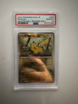 Pikachu #025 PSA 10 2023 Pokemon Sv2a Japanese Master Ball Reverse Holo - Image 1