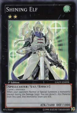Yugioh Shining Elf GAOV-EN098 Super Rare 1st Edition NM - Image 1