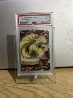 PSA 9 Ninetales V 2020 Rebel Clash 177/192 Pokemon Card - Image 1