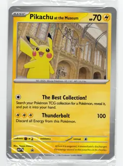 Pikachu At The Museum Pokemon Oversized Trading Card - Image 1