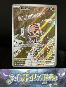 Pokemon Card Swinub 165/159 Journey Together Illustration Rare Near Mint - Image 1
