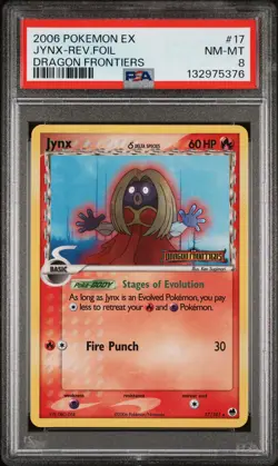 2006 POKEMON EX DRAGON FRONTIERS #17 JYNX-REVERSE FOIL PSA 8 - Image 1