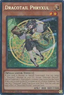 x1 Dracotail Phryxul - DOOD-EN023 - Secret Rare - 1st Edition Yu-Gi-Oh! M/NM - Image 1