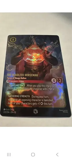 Disney Lorcana Headless Horseman Enchanted /Whispers In The Well Mint Card - Image 1