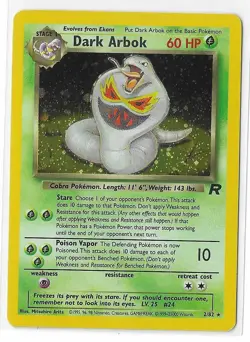 Dark Arbok 2/82 Unlimited Team Rocket Holo Rare 2000 WOTC Pokemon TCG Card LP - Image 1