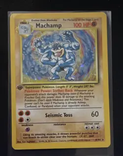 Pokemon TCG Machamp Base Set 1st Edition Holo 8/102 1999 - Image 1