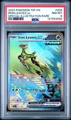IRON LEAVES ex 203/162 PSA 8 2024 Pokemon Temporal Forces SIR Special Art Rare - Image 1
