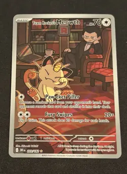 Pokemon Team Rocket’s Meowth 203 IR - Destined Rivals - NM-MT - Image 1