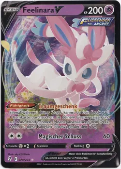 Pokemon Feelinara V Ultra Rare Drachenwandel 074/203 NM Deutsch - Image 1