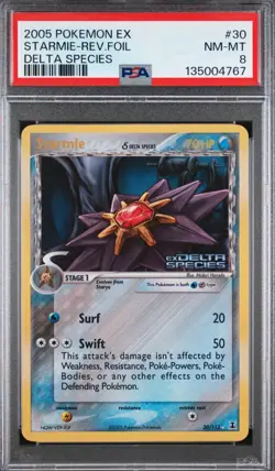2005 Pokemon EX Delta Species Starmie-Reverse Holo Foil #30 PSA NM-MT 8 - Image 1