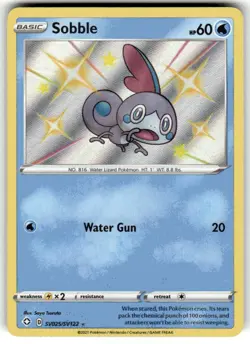 Sobble SV025/SV122 Shining Fates Baby Shiny Holo Rare Pokemon Card TCG NM - Image 1