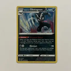 Galarian Obstagoon SWSH059 Cosmos Holo Black Star Promo Pokemon TCG Card - Image 1