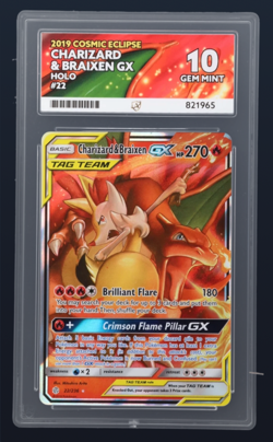 ACE 10 Charizard & Braixen GX 22/236 Cosmic Eclipse Pokemon Card - Image 1
