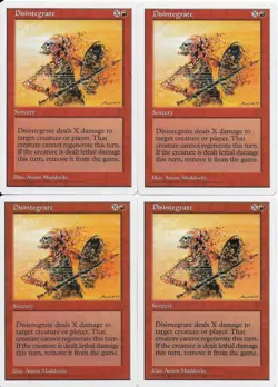 MTG: DISINTEGRATE 5th Edition COMMON; played, Excellent condition x4 - Image 1
