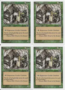 MTG: GORILLA CHIEFTAIN 6th Edition COMMON; played, Excellent condition x4 - Image 1