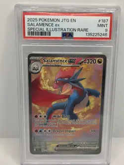 2025 POKEMON JTG EN-JOURNEY TOGETHER #187 SALAMENCE EX PSA 9 - Image 1